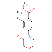 Chemical structure of methyl 2-methoxy-4-(3-oxomorpholin-4-yl)benzoate - CSSB00020651354