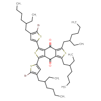 Chemical structure of 4,6-bis[5-bromo-4-(2-ethylhexyl)thiophen-2-yl]-10,12-bis(2-ethylhexyl)-5,11-dithiatricyclo[7.3.0.0³,⁷]dodeca-1(12),3,6,9-tetraene-2,8-dione - CSSB02495333172