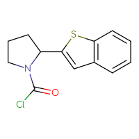Chemical structure of 2-(1-benzothiophen-2-yl)pyrrolidine-1-carbonyl chloride - CSSB21224766927