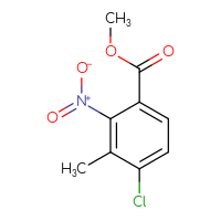 Chemical structure of methyl 4-chloro-3-methyl-2-nitrobenzoate - CSSB00041276044