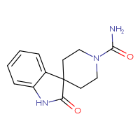 Chemical structure of 2-oxo-1,2-dihydrospiro[indole-3,4'-piperidine]-1'-carboxamide - CSSB01082759743