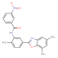 Chemical structure of N-[5-(5,7-dimethyl-1,3-benzoxazol-2-yl)-2-methylphenyl]-3-nitrobenzamide - CSSB00132483556