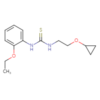 Chemical structure of 3-(2-cyclopropoxyethyl)-1-(2-ethoxyphenyl)thiourea - CSSB01927697453