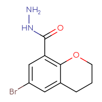 Chemical structure of 6-bromo-3,4-dihydro-2H-1-benzopyran-8-carbohydrazide - CSSB15025081301