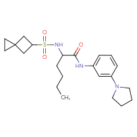 Chemical structure of N-[3-(pyrrolidin-1-yl)phenyl]-2-{spiro[2.3]hexane-5-sulfonamido}hexanamide - CSSB02299746782