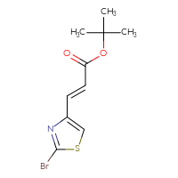 Chemical structure of tert-butyl (2E)-3-(2-bromo-1,3-thiazol-4-yl)prop-2-enoate - CSSB00102732848