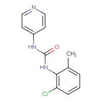 Chemical structure of 3-(2-chloro-6-methylphenyl)-1-(pyridin-4-yl)urea - CSSB00102638940