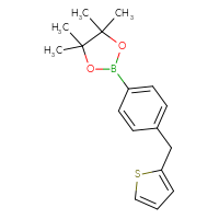 Chemical structure of 4,4,5,5-tetramethyl-2-{4-[(thiophen-2-yl)methyl]phenyl}-1,3,2-dioxaborolane - CSSB00010244141