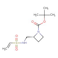 Chemical structure of tert-butyl (2R)-2-(ethenesulfonamidomethyl)azetidine-1-carboxylate - CSSB03551959922