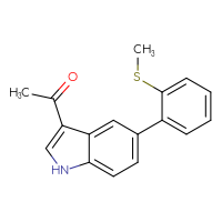 Chemical structure of 1-{5-[2-(methylsulfanyl)phenyl]-1H-indol-3-yl}ethan-1-one - CSSB01419101299