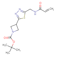 Chemical structure of tert-butyl 3-{5-[(prop-2-enamido)methyl]-1,3,4-thiadiazol-2-yl}azetidine-1-carboxylate - CSSB02477222606