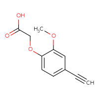 Chemical structure of 2-(4-ethynyl-2-methoxyphenoxy)acetic acid - CSSB00010430801