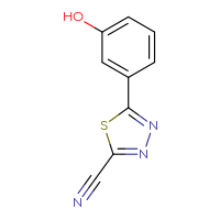 Chemical structure of 5-(3-hydroxyphenyl)-1,3,4-thiadiazole-2-carbonitrile - CSSB00010674149