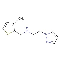 Chemical structure of [(3-methylthiophen-2-yl)methyl][2-(1H-pyrazol-1-yl)ethyl]amine - CSSB00011409200