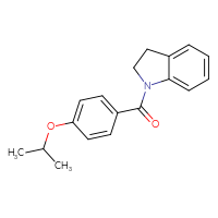 Chemical structure of 1-[4-(propan-2-yloxy)benzoyl]-2,3-dihydro-1H-indole - CSSB00046159943