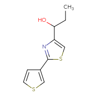 Chemical structure of 1-[2-(thiophen-3-yl)-1,3-thiazol-4-yl]propan-1-ol - CSSB21246411009