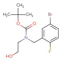 Chemical structure of tert-butyl N-[(5-bromo-2-fluorophenyl)methyl]-N-(2-hydroxyethyl)carbamate - CSSB00161000981
