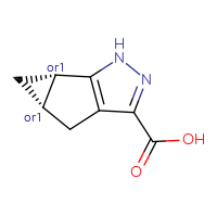 Chemical structure of rel-(2R,4R)-8,9-diazatricyclo[4.3.0.0²,⁴]nona-1(6),7-diene-7-carboxylic acid - CSSB02125420585