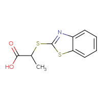 Chemical structure of 2-(1,3-benzothiazol-2-ylsulfanyl)propanoic acid - CSSB00000181058