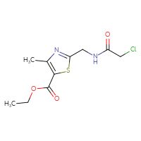Chemical structure of ethyl 2-[(2-chloroacetamido)methyl]-4-methyl-1,3-thiazole-5-carboxylate - CSSB01999245869