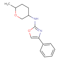 Chemical structure of N-(6-methyloxan-3-yl)-4-phenyl-1,3-oxazol-2-amine - CSSB21495865433