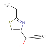 Chemical structure of 1-(2-ethyl-1,3-thiazol-4-yl)prop-2-yn-1-ol - CSSB00015889183