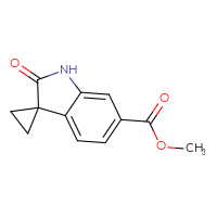 Chemical structure of methyl 2'-oxo-1',2'-dihydrospiro[cyclopropane-1,3'-indole]-6'-carboxylate - CSSB00010742830