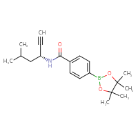 Chemical structure of N-[(3R)-5-methylhex-1-yn-3-yl]-4-(4,4,5,5-tetramethyl-1,3,2-dioxaborolan-2-yl)benzamide - CSSB02533510048