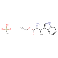 Chemical structure of ethyl (2R,3S)-2-amino-3-(1H-indol-3-yl)butanoate; methanesulfonic acid - CSSB20963195815