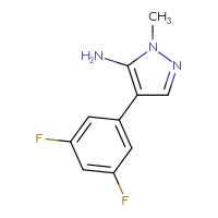 Chemical structure of 4-(3,5-difluorophenyl)-1-methyl-1H-pyrazol-5-amine - CSSB00011487704