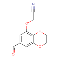 Chemical structure of 2-[(7-formyl-2,3-dihydro-1,4-benzodioxin-5-yl)oxy]acetonitrile - CSSB14910318133
