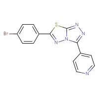 Chemical structure of 4-[6-(4-bromophenyl)-[1,2,4]triazolo[3,4-b][1,3,4]thiadiazol-3-yl]pyridine - CSSB00121648929