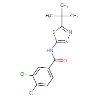 Chemical structure of N-(5-tert-butyl-1,3,4-thiadiazol-2-yl)-3,4-dichlorobenzamide - CSSB00046134811