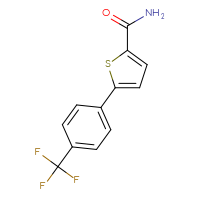Chemical structure of 5-[4-(trifluoromethyl)phenyl]thiophene-2-carboxamide - CSSB06589895255