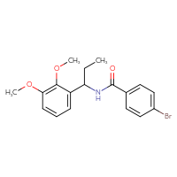 Chemical structure of 4-bromo-N-[1-(2,3-dimethoxyphenyl)propyl]benzamide - CSSB00232178014