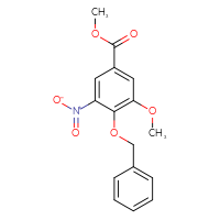 Chemical structure of methyl 4-(benzyloxy)-3-methoxy-5-nitrobenzoate - CSSB00010184889