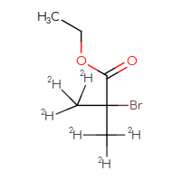 Chemical structure of ethyl 2-bromo-2-(²H₃)methyl(²H₃)propanoate - CSSB00102632667