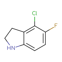 Chemical structure of 4-chloro-5-fluoro-2,3-dihydro-1H-indole - CSSB00009870072