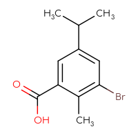 Chemical structure of 3-bromo-2-methyl-5-(propan-2-yl)benzoic acid - CSSB14926238432