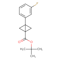 Chemical structure of tert-butyl 3-(3-fluorophenyl)bicyclo[1.1.0]butane-1-carboxylate - CSSB14801326299