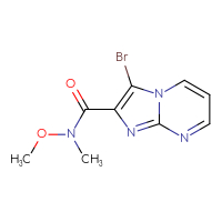 Chemical structure of 3-bromo-N-methoxy-N-methylimidazo[1,2-a]pyrimidine-2-carboxamide - CSSB21151593857