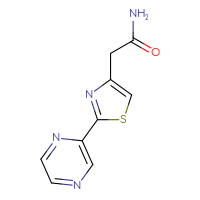 Chemical structure of 2-[2-(pyrazin-2-yl)-1,3-thiazol-4-yl]acetamide - CSSB02270736759