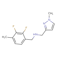 Chemical structure of [(2,3-difluoro-4-methylphenyl)methyl][(1-methyl-1H-pyrazol-3-yl)methyl]amine - CSSB02529997993