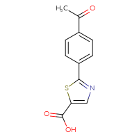 Chemical structure of 2-(4-acetylphenyl)-1,3-thiazole-5-carboxylic acid - CSSB00025779465