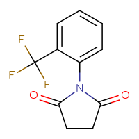 Chemical structure of 1-[2-(trifluoromethyl)phenyl]pyrrolidine-2,5-dione - CSSB02150176516