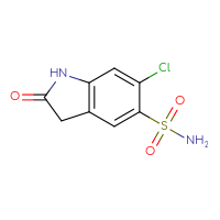 Chemical structure of 6-chloro-2-oxo-2,3-dihydro-1H-indole-5-sulfonamide - CSSB00011242016