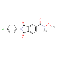Chemical structure of 2-(4-chlorophenyl)-N-methoxy-N-methyl-1,3-dioxo-2,3-dihydro-1H-isoindole-5-carboxamide - CSSB01395044892