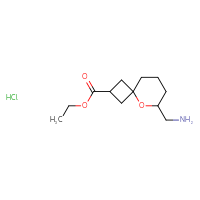 Chemical structure of ethyl 6-(aminomethyl)-5-oxaspiro[3.5]nonane-2-carboxylate hydrochloride - CSSB20963516708