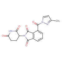 Chemical structure of 2-(2,6-dioxopiperidin-3-yl)-4-(3-methyl-1H-pyrazole-1-carbonyl)-2,3-dihydro-1H-isoindole-1,3-dione - CSSB21531608006