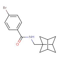 Chemical structure of 4-bromo-N-({tricyclo[3.3.0.0³,⁷]octan-1-yl}methyl)benzamide - CSSB21013478009